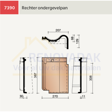 Ondergevelpan Rechts Koramic OVH Klassiek