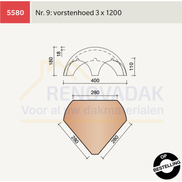Broekstuk 4xHalfrond Vario nr. 9 Koramic OVH Vario Natuurrood+ Naturel