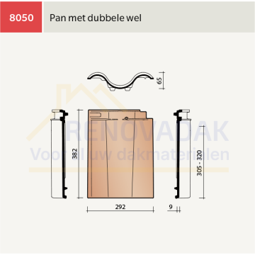 Dakpan met dubbelewel Koramic OVH Vario Herfstkleur satinet Engobe