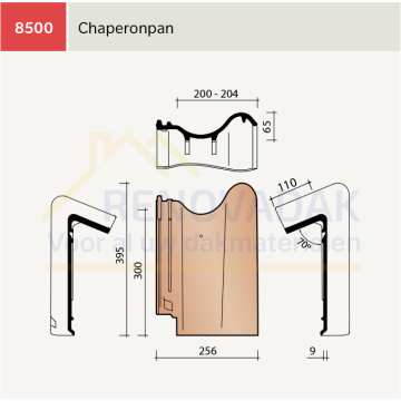 Chaperonpan 70° Koramic OVH Vario Herfstkleur satinet Engobe