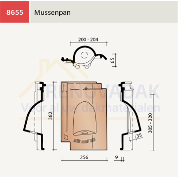 Mussen Vogelpan Koramic OVH Vario Natuurrood+ Naturel