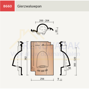 Gierzwaluw Vogelpan Koramic OVH Vario Zwart-bruin Engobe