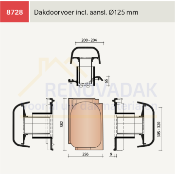 Doorvoerpan Koramic OVH Vario Herfstkleur satinet Engobe