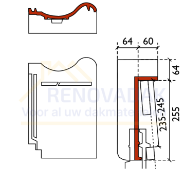 Chaperonpan 90° Monier Renova Herfstkleur Engobe