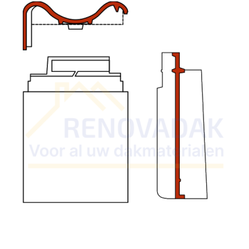 Ondergevelpan Links Monier Renova Zwart Engobe