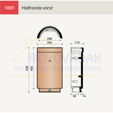 Halfronde Vorst Koramic Standard Mulden Natuurrood Naturel
