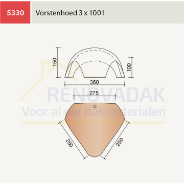 Broekstuk 3xHalfrond 1001 Koramic Standard Mulden Natuurrood Naturel