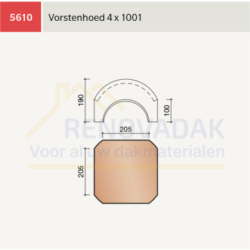 Broekstuk 4xHalfrond 1001 Koramic Standard Mulden Natuurrood Naturel