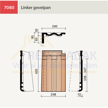 Gevelpan Links Koramic Standard Mulden Natuurrood Naturel