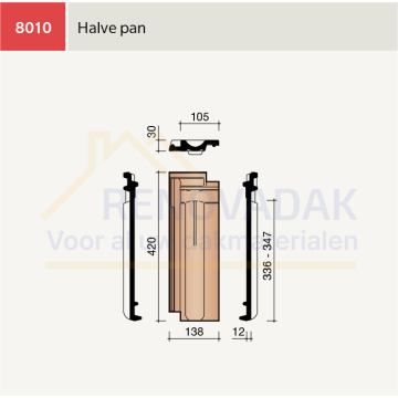 Halve pan Koramic Standard Mulden Natuurrood Naturel