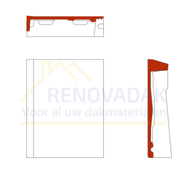 Chaperongevelpan Links 90° Monier Tegalit
