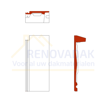Halve Chaperonpan 90° Monier Tegalit