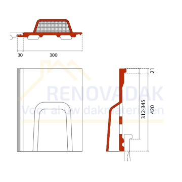 Ventilatiepan Monier Tegalit