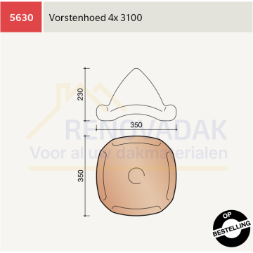 Broekstuk 4xHalfrond Hoekkeper 3100 Koramic Tuile du Nord 18 Matzwart Engobe