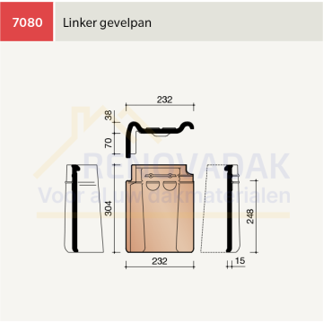 Gevelpan Links Koramic Tuile du Nord 44 Lustre Engobe