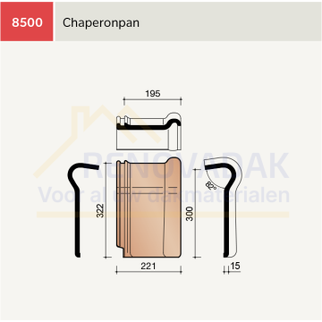 Chaperonpan 82° Koramic Tuile du Nord 44 Natuurrood Naturel