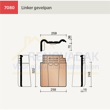 Gevelpan Links Koramic Tuile du Nord 993 Antraciet Engobe