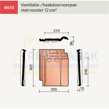 Ventilatiepan Koramic Tuile du Nord 993 Antraciet Engobe