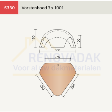 Broekstuk 3xHalfrond 1001 Koramic Tuile du Nord Opalys Antraciet Engobe