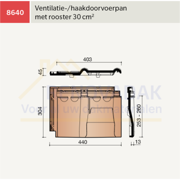 Ventilatiepan Koramic Tuile du Nord Opalys