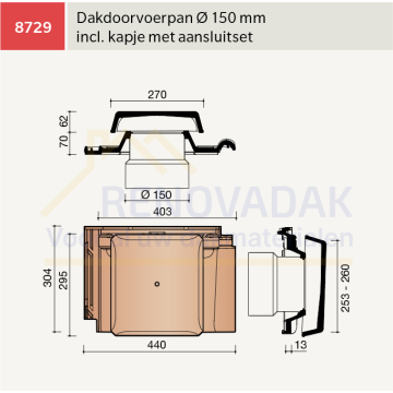 Doorvoerpan Koramic Tuile du Nord Opalys