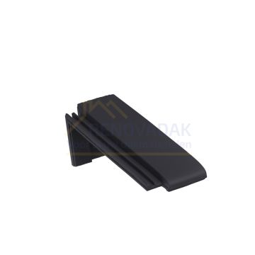 Halve Chaperonpan 70° Monier Tuile Plat Inktzwart Mat verglaasd