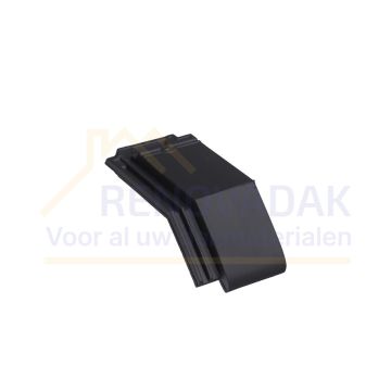 Halve Knikpan 140° Monier Tuile Plat Zwart vol donker Engobe
