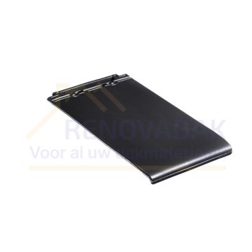 Eindpan Links Monier Tuile Plat Zwart vol donker Engobe