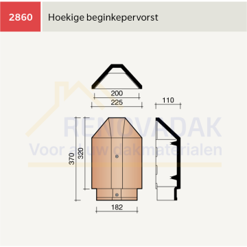 Hoekige Hoekkeperbeginvorst Koramic Vauban Bourgogne Engobe