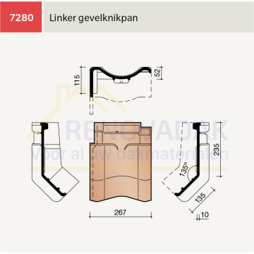 Knikgevelpan Links Maatwerk Koramic VHV Klassiek