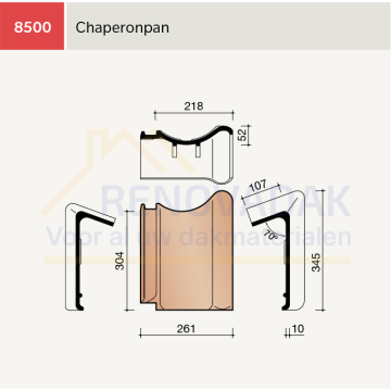 Chaperonpan 70° Koramic VHV Klassiek Blauw Gesmoord