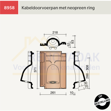 Kabel Doorvoerpan Koramic VHV Klassiek Blauw Gesmoord