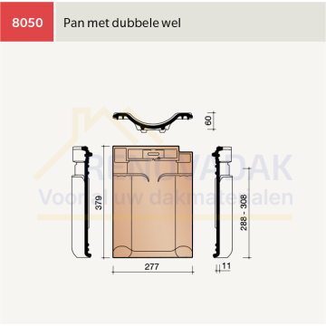 Dakpan met dubbelewel Koramic VHV Vario