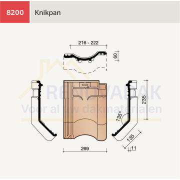 Knikpan 135° Koramic VHV Vario Natuurrood+ Naturel