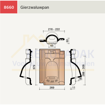 Gierzwaluw Vogelpan Koramic VHV Vario Rustiek Verglaasd