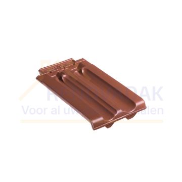 Dakpan met dubbelewel Monier Vlakke Mulden Natuurrood Naturel